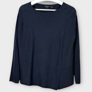 Lafayette 148 Lightweight Wool Crew Neck Sweater Black